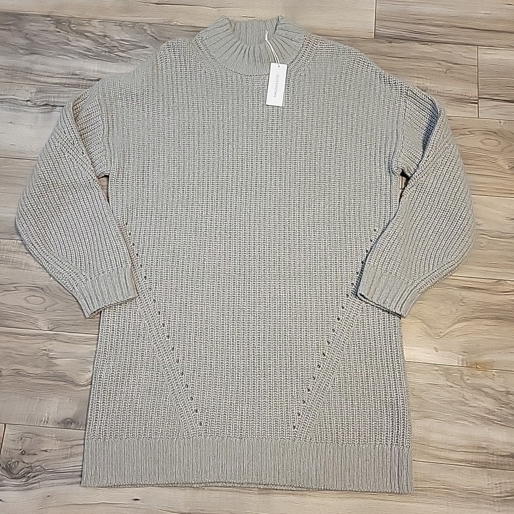Outerknown Sweater Dress Womens S/P Gray Chunky Ribbed‎ Oversize Cashmere Blend